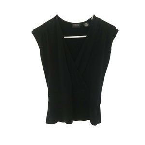 NEW YORK & COMPANY Stretch Black Sleeveless Top V-Neck Blouse Women's Size XS